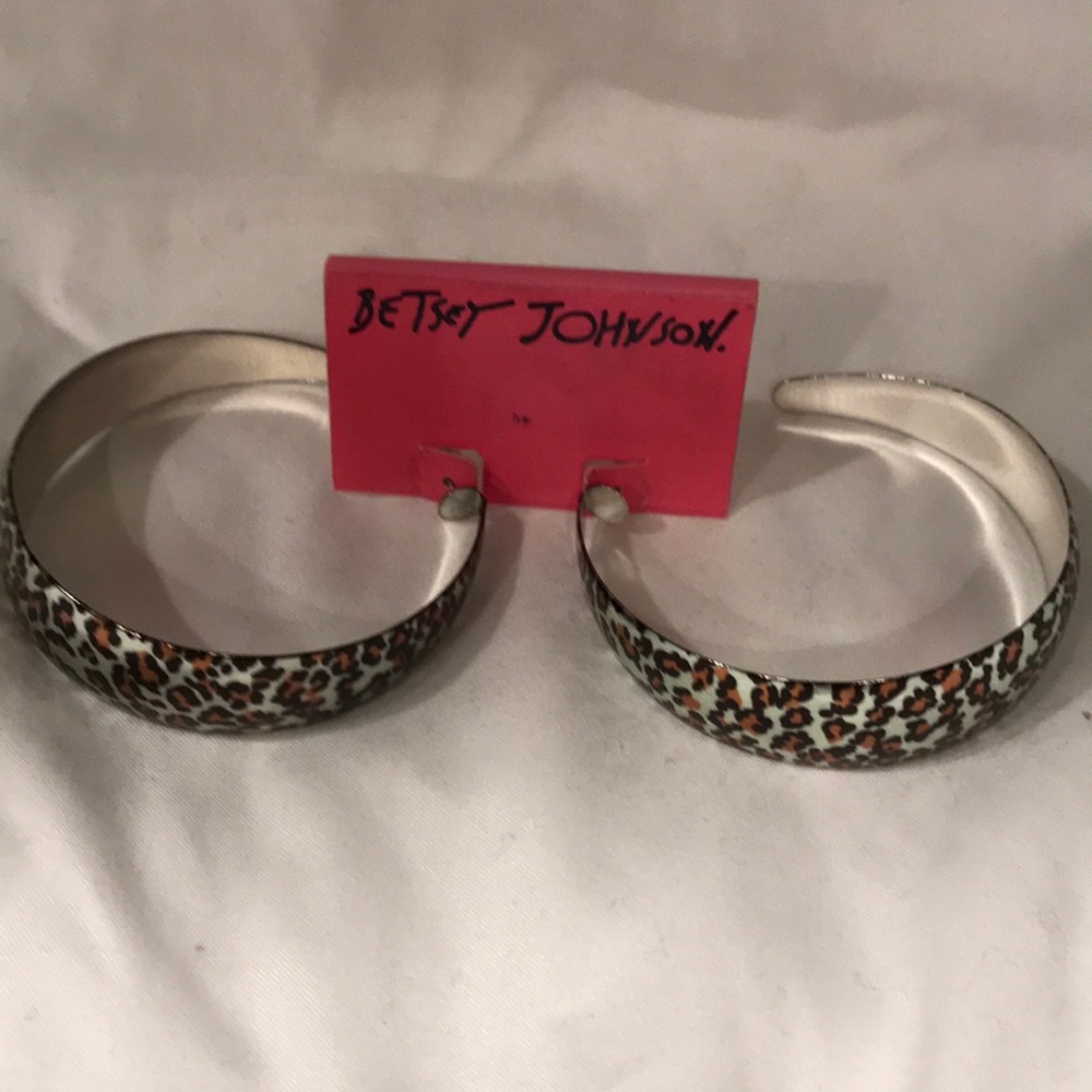 Betsey Johnson large animal print hoops